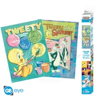 LOONEY TUNES - Set 2 Posters Chibi 52x38 - Tweety and Sylevester_(1)