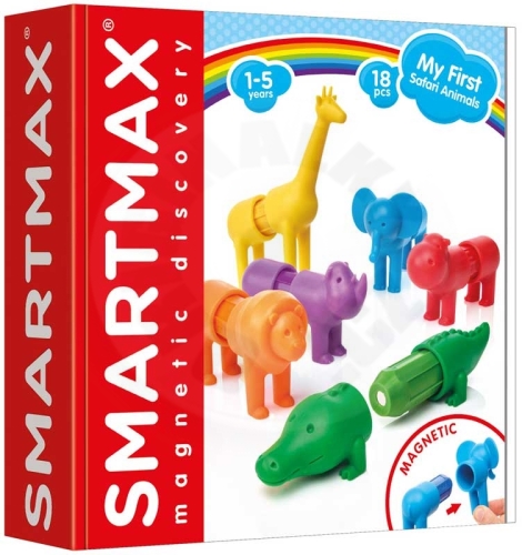 SmartMax magnetická stavebnice - Moje první Safari zvířátka - 18 ks