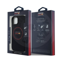 Red Bull PU kožený kryt "Red Ring Logo" s MagSafe pro Apple iPhone 15 - modrá