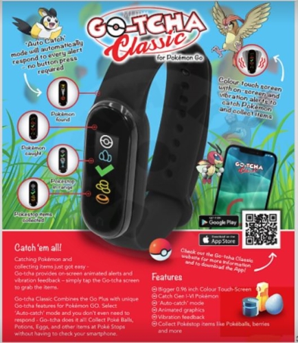 Nefunkční Pokémon Go-tcha Classic - černá (sleva viz. popisek)