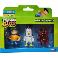 Stumble Guys 2. série 3D minifigurek – 3 figurky - Mr Stumble, Chicken.cherri Bear