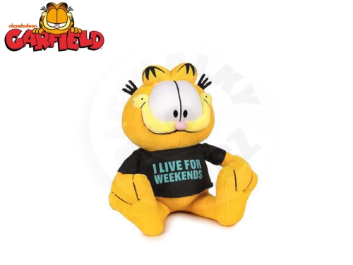 Garfield - "I live for weekends" 28cm plyšový sedící