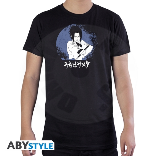 NARUTO SHIPPUDEN - Tshirt "Sasuke" man SS black - basic M_(1)