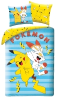 Halantex Povlečení - Pokémon Pikachu with Scorbunny 140x200, 70x90