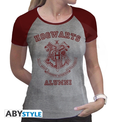 HARRY POTTER - Tshirt "Alumni" woman SS grey & red M_(1)