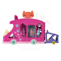 Mattel Enchantimals Glam Party - Kočičí módní obchod na kolech