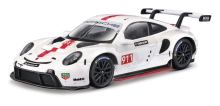 Bburago - RACE, Porsche 911 RSR v dekorativním boxu, bílá, 1:43
