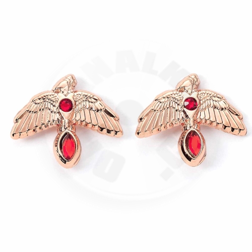 Harry Potter naušnice Fawkes - barva Rose Gold_(1)