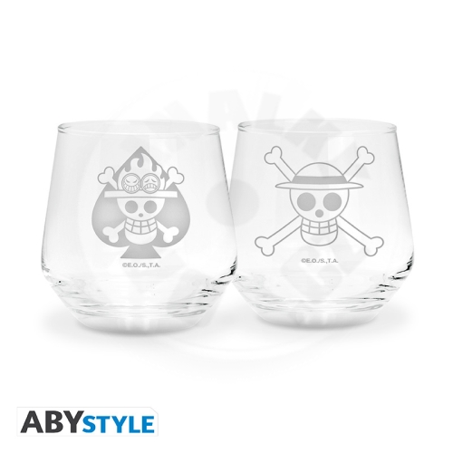 ONE PIECE - 2 Glass Set - Luffy & Ace_(1)