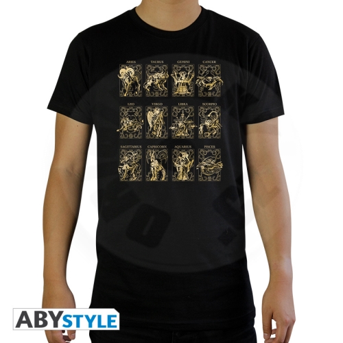 SAINT SEIYA - Tshirt "12 Golden Saints" man SS black - basic S_(1)