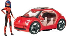 MIRACULOUS Kuzelná Beruška - Zázračné auto Volkswagen E-Beetle s módní panenkou 26cm