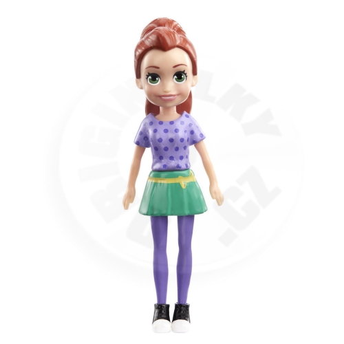 Panenka Mattel Polly Pocket Impulse – panenka Lila - zelená sukně
