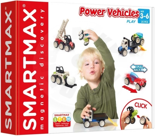 SmartMax magnetická stavebnice - mix vozidel - 25 ks