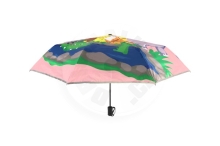 Deštník Zvířátka skládací vystřelovací látka/kov 28cm růžový v sáčku (1)