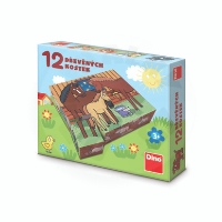 Dřevěné lic. kostky Domácí zvířátka – 12 kostek
