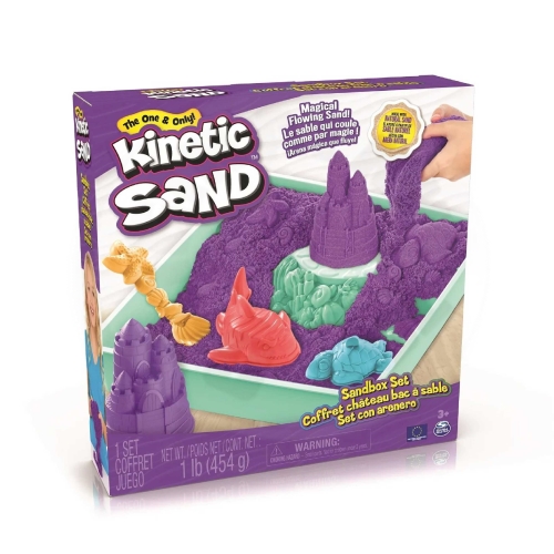 KINETIC SAND KRABICE TEKUTÉHO PÍSKU S PODLOŽKOU FIALOVÁ