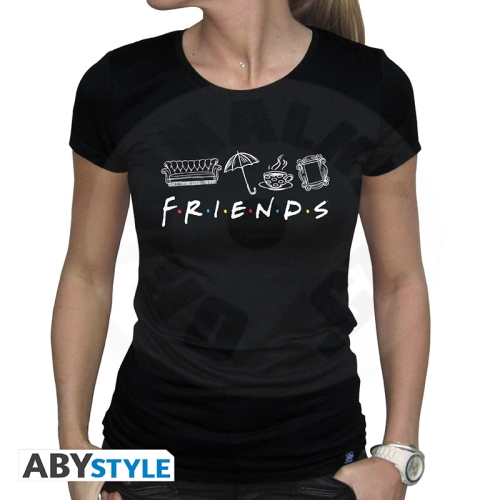 FRIENDS - Tshirt "Friends" woman SS black - basic M_(1)