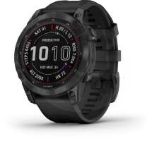 Garmin fenix® 7X Pro Sapphire Solar Edition, Carbon Gray DLC Titanium with Black Band