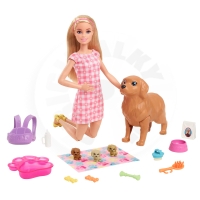 Barbie Panenka a novorozená štěňátka HCK75 Barbie Panenka a novorozená štěňátka HCK75