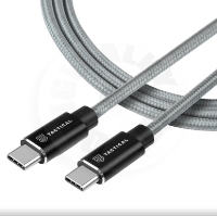 Tactical Fast Rope Aramid Cable USB-C/USB-C 100W 20V/5A 1m Grey