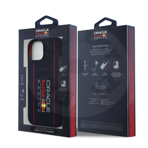 Red Bull silikonový kryt "Vertical Logo" s MagSafe pro Apple iPhone 15 - modrá_(1)